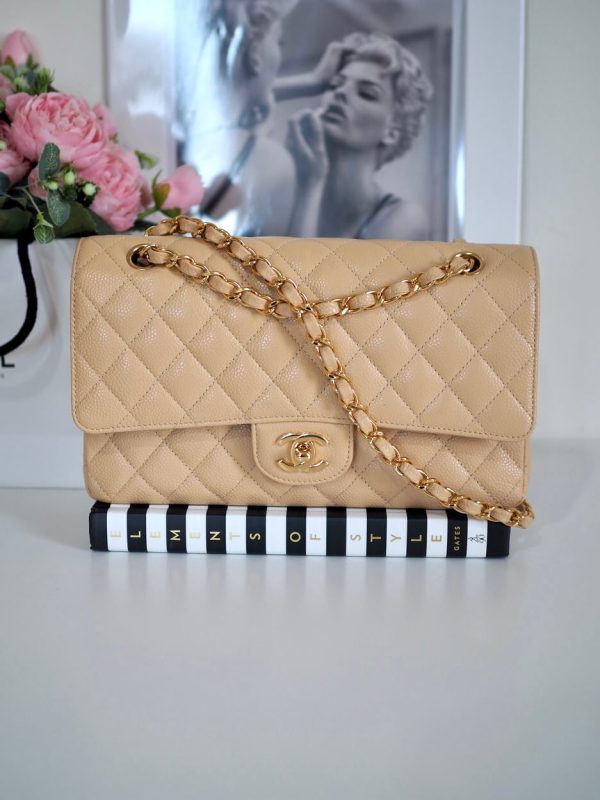 Bag CHANEL Timeless Medium Beige Grained Calfskin GHW - Image 2