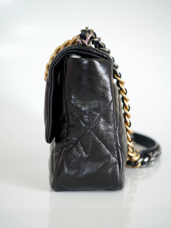 Bag CHANEL 19 Large Black Goatskin GRHW - Image 6