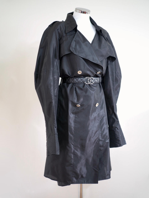 Trench coat CHANEL Black Nylon Size XL - Image 7