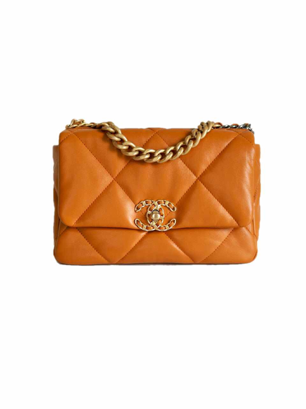 Chanel 21A Orange bruin lambskin Small flap bag