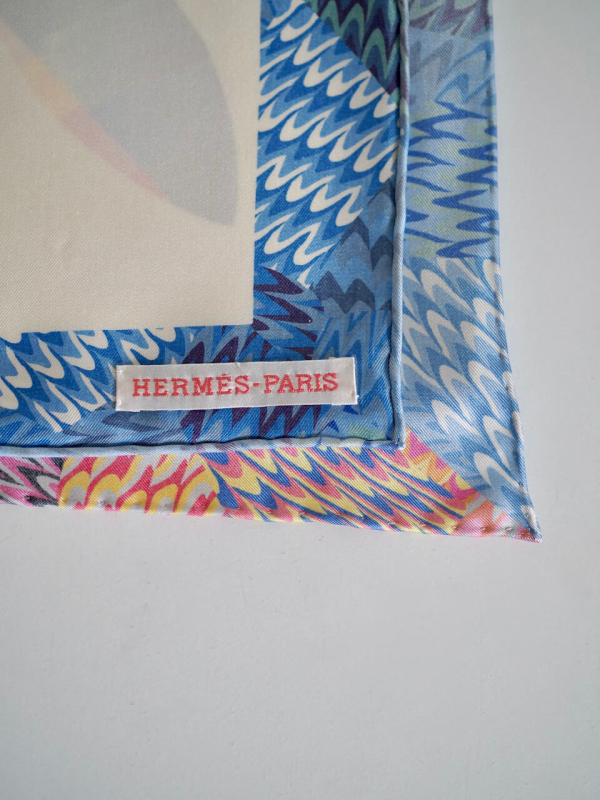 Scarf HERMES Multicolor Marble Silk Robe du Soir - Image 6