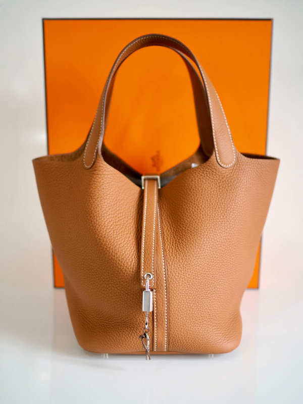 Bag HERMES Picotin Lock 22 Gold Clemence PHW - Image 11