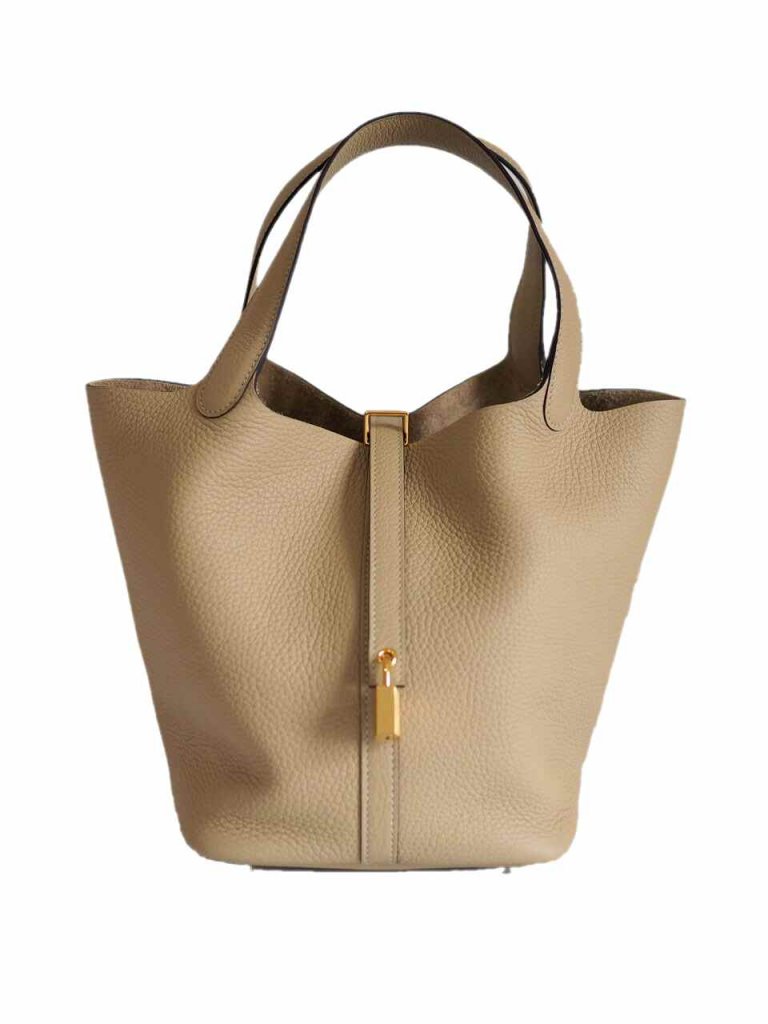 エルメス Hermes Taurillon Clemence Picotin Lock 18 PM Gris Meyer 1863859
