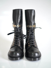 CHANEL シャネル ボア アンクル ショート レースアップ ブーツ