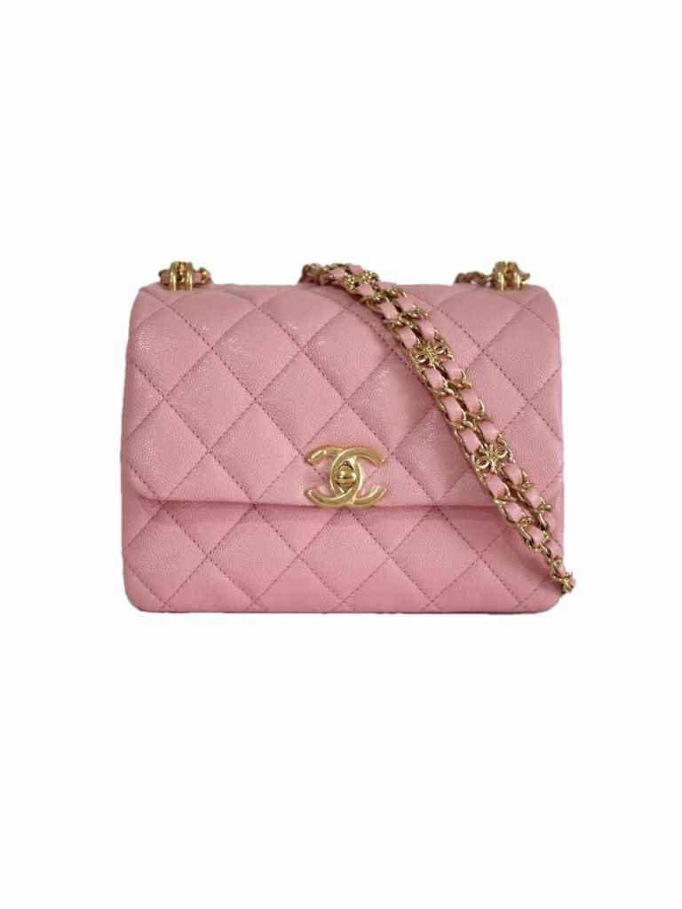 Chanel Coco First 22K mini flap bag pink calfskin Vintage United