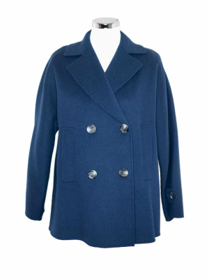 MaxMara Weekend navy blue wool peacoat