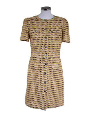 Maje Paris Tweed yellow dress