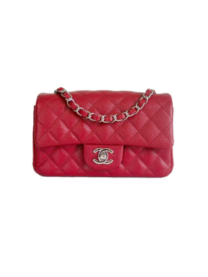 Chanel 17b classic mini rectangular burgundy caviar shw