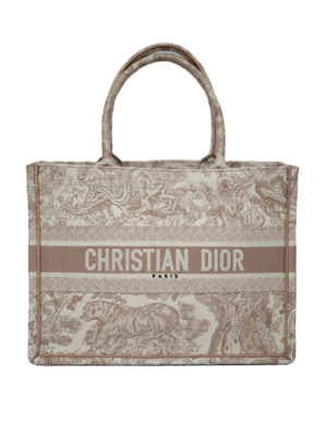 Christian Dior Book tote medium pink toile du Jouy new