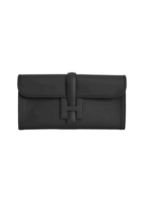 Hermes Jige elan noir swift pochette bag