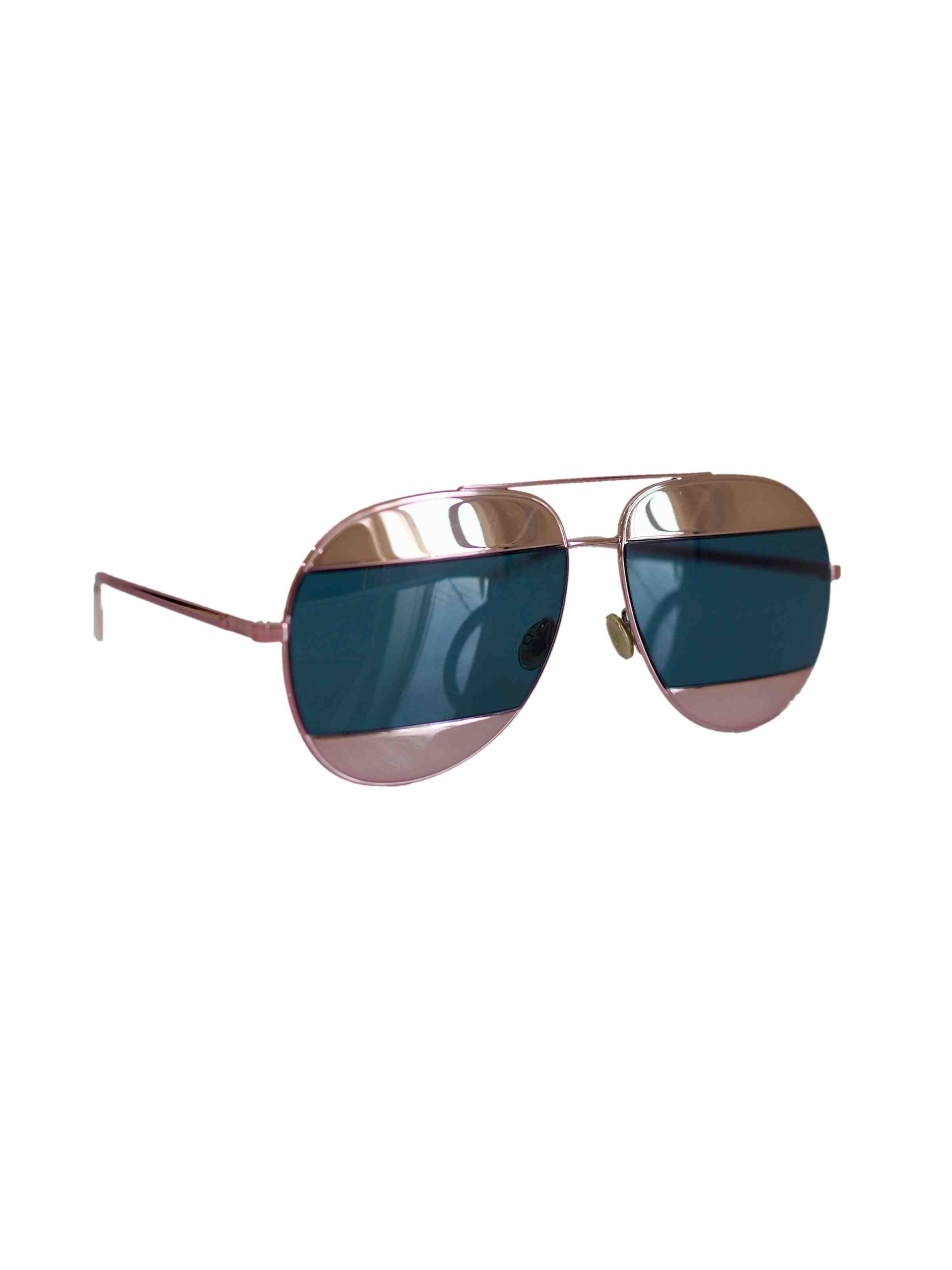 Christian Dior pink-blue Split Aviator sunglasses