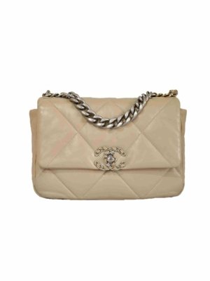 Bag CHANEL 19 Small Beige Lambskin SGHW