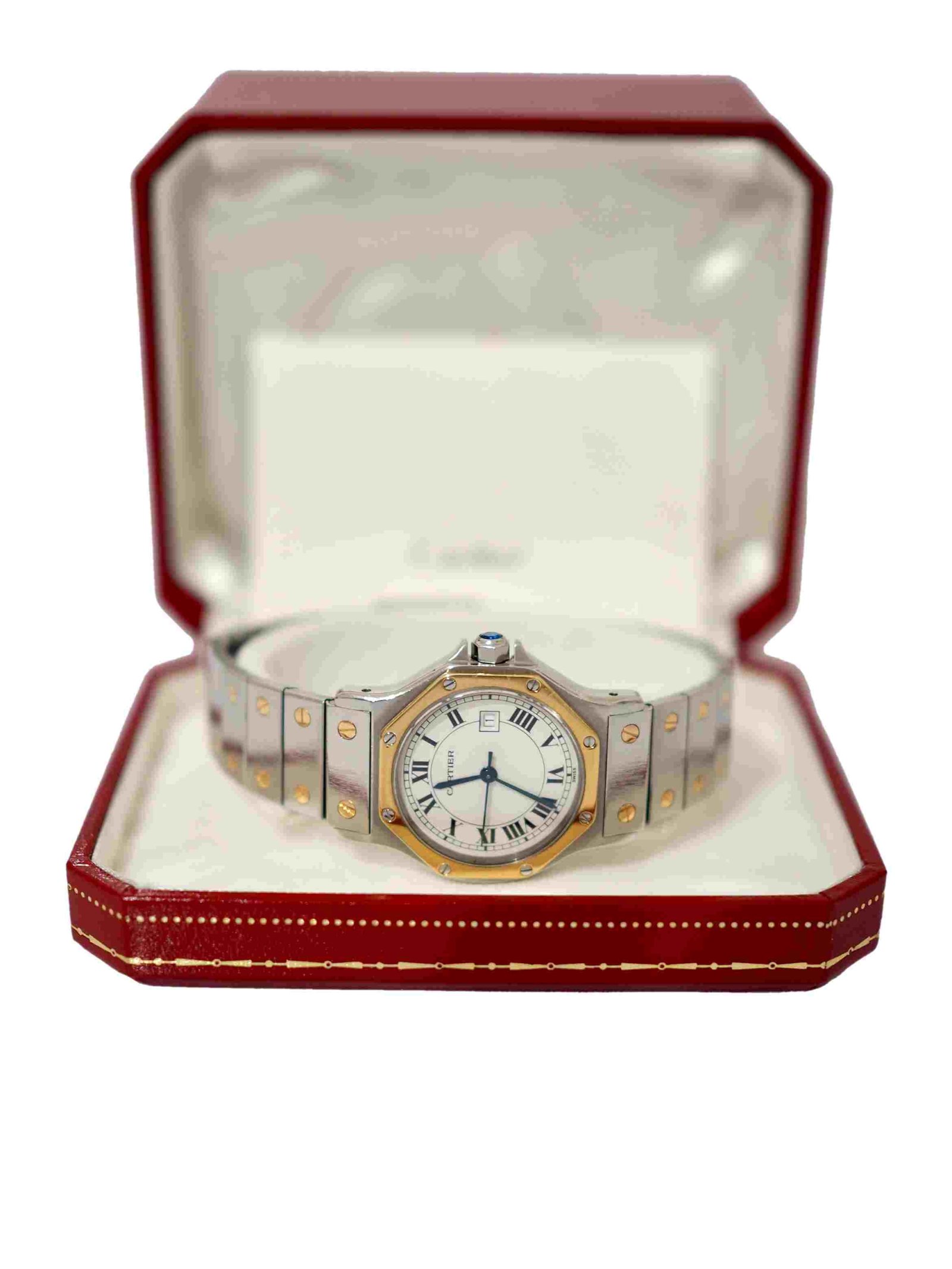 Cartier Santos octagon roman index automatic bi-color unisex vintage