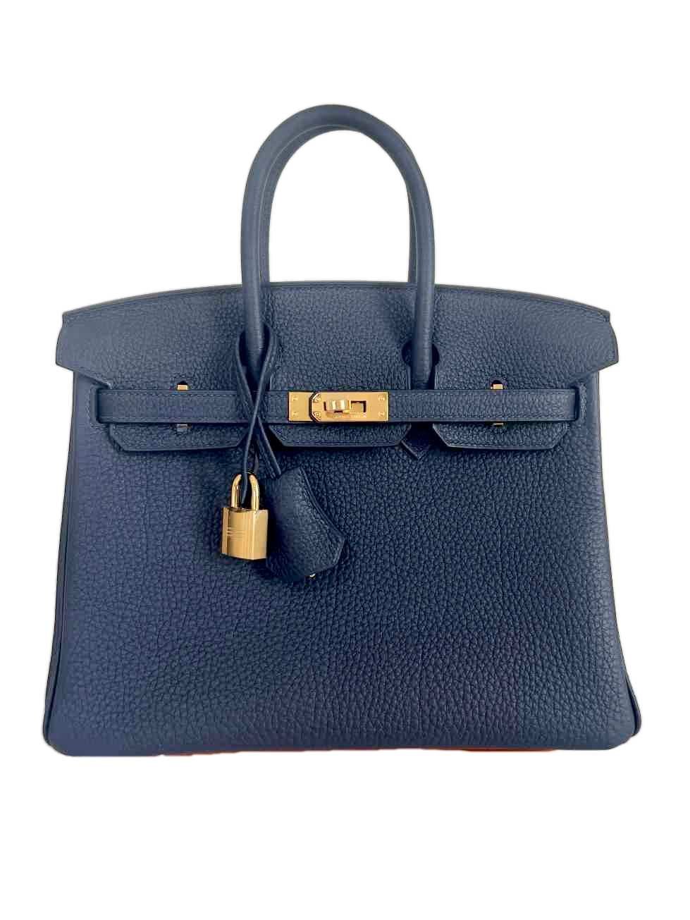 Hermes Birkin 25 Bleu Abysse togo gold hardware new