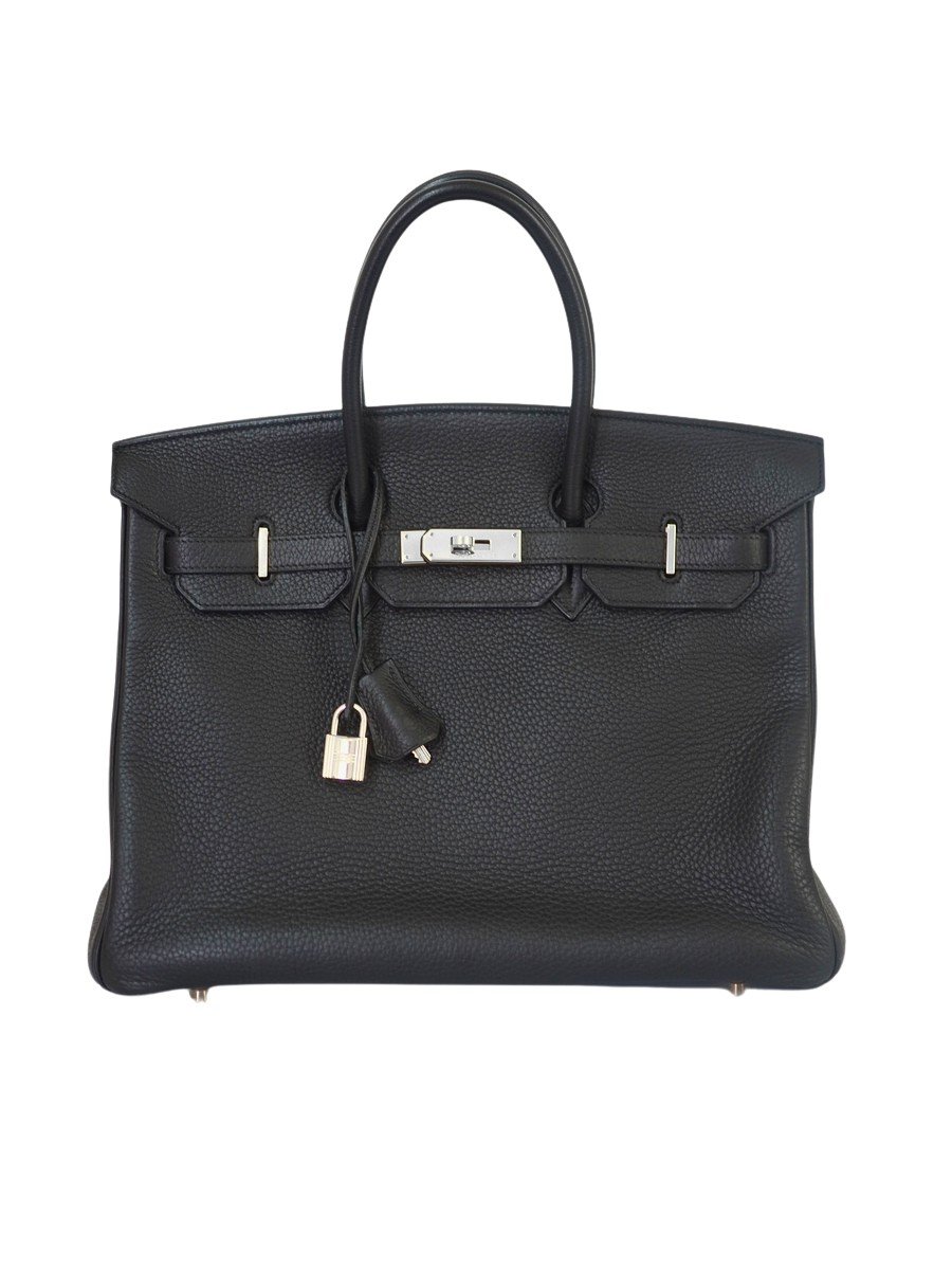 Hermes Birkin 35 noir togo leather bag