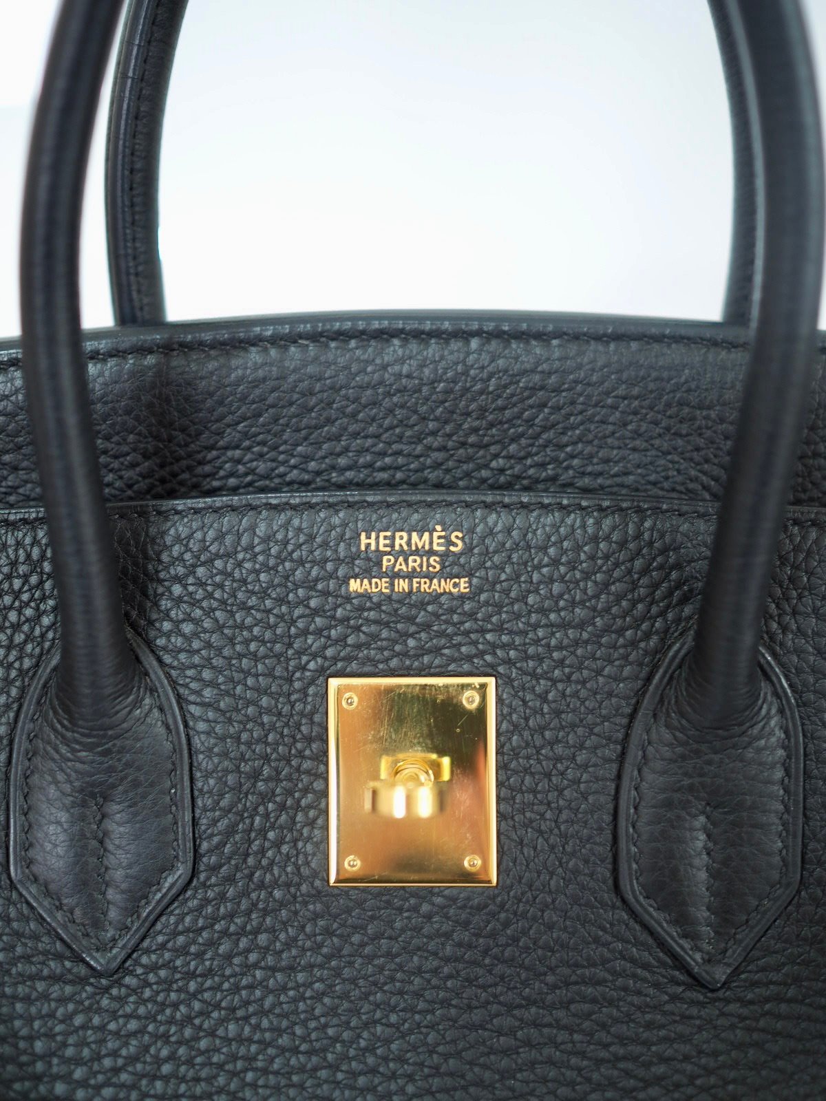 Hermes Birkin 35 noir togo bag logo