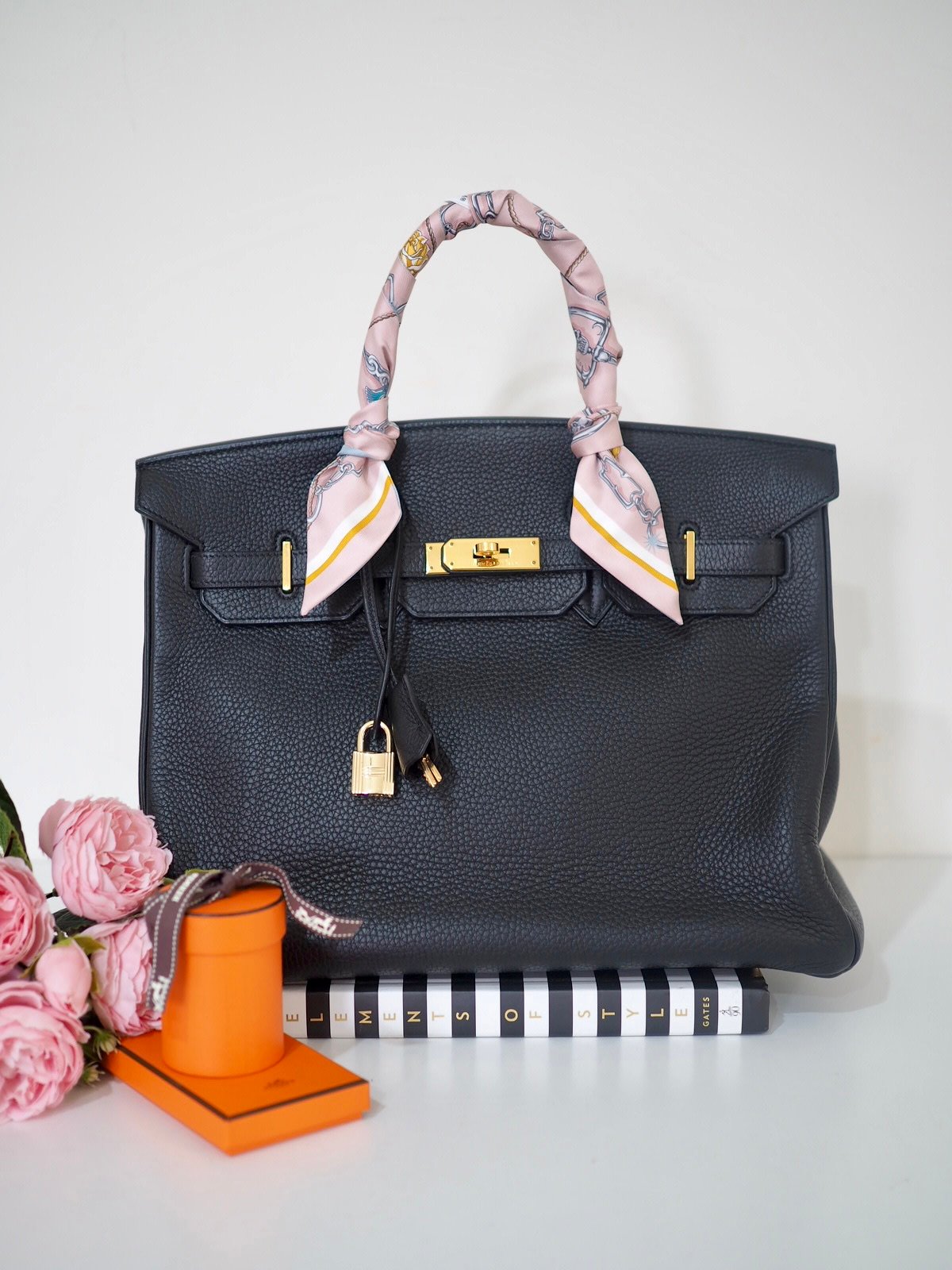 Hermes Birkin 35 noir togo bag authentic