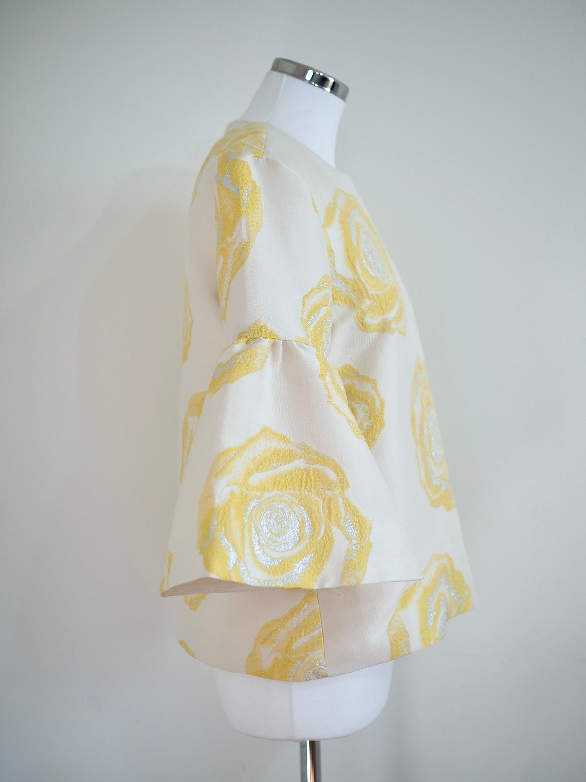 GANNI Turenne Creme Jacquard Blouse Size S - Image 2