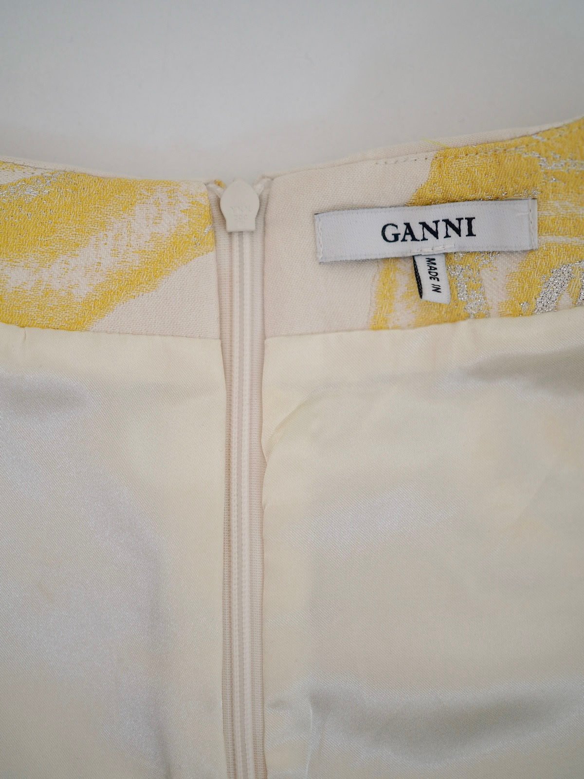 GANNI Turenne Creme Jacquard Blouse Size S - Image 5