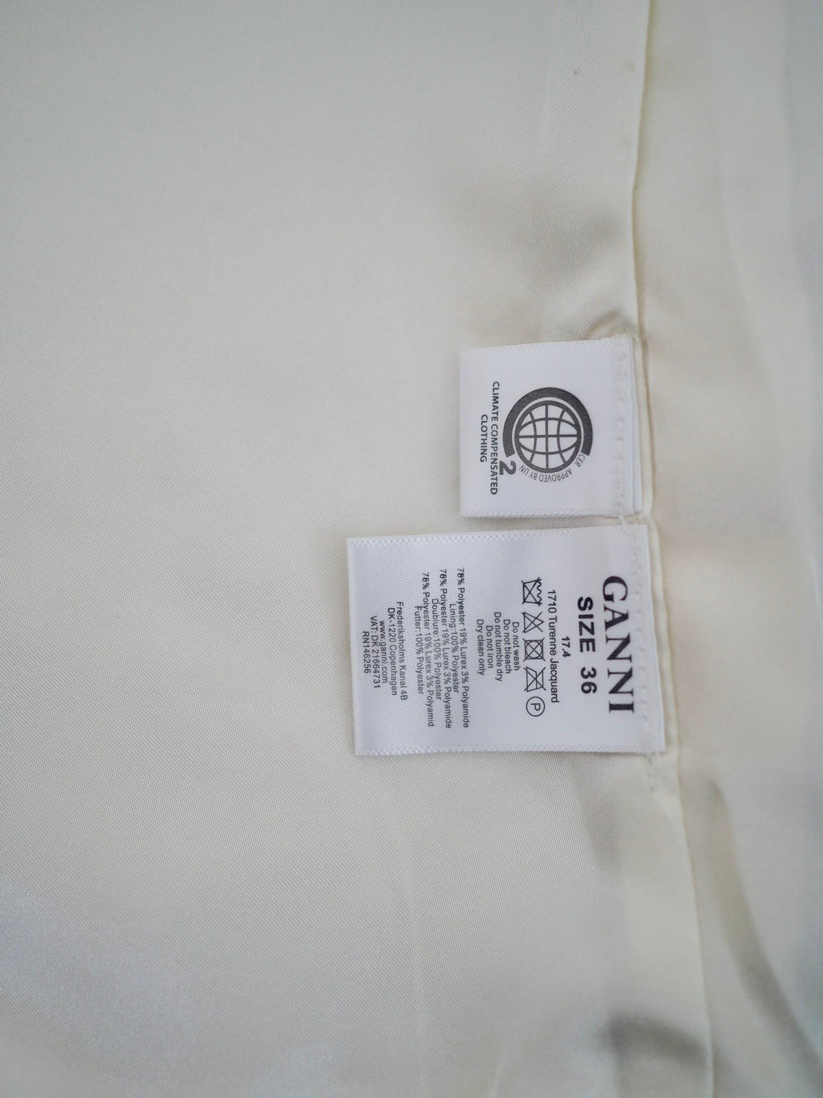 GANNI Turenne Creme Jacquard Blouse Size S - Image 6