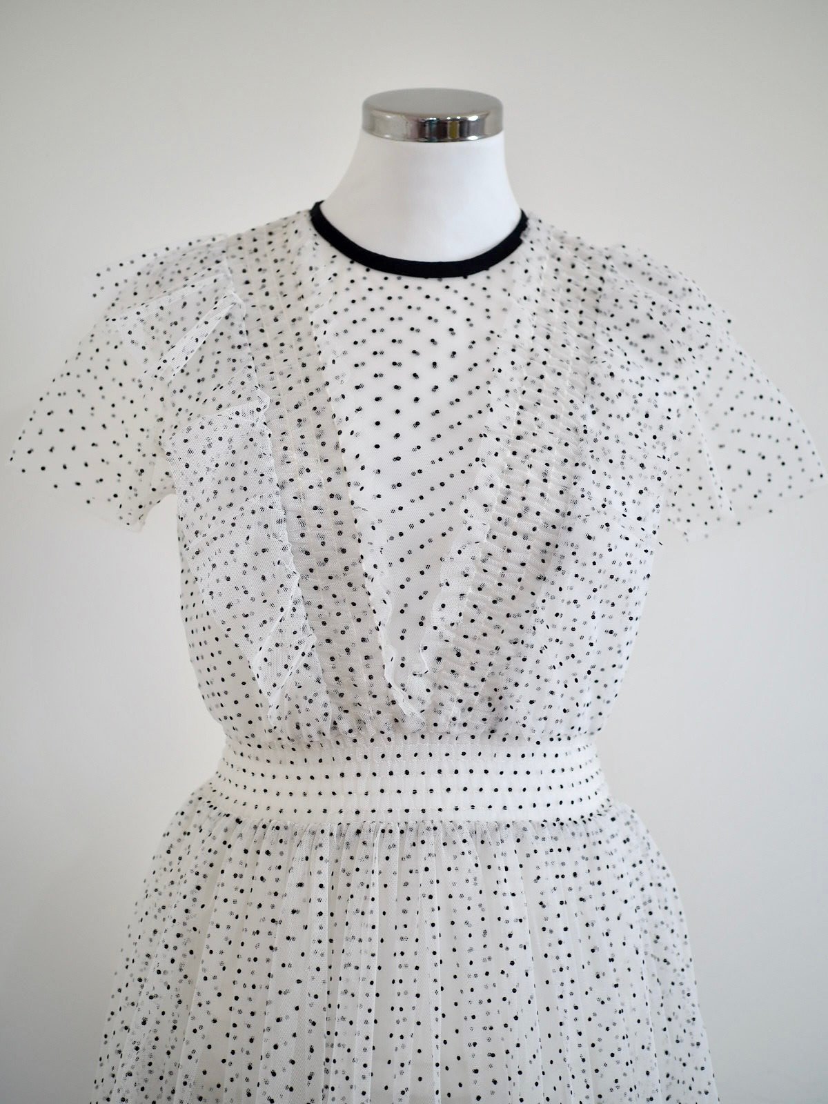 Maje Paris white tulle polka dot dress 2