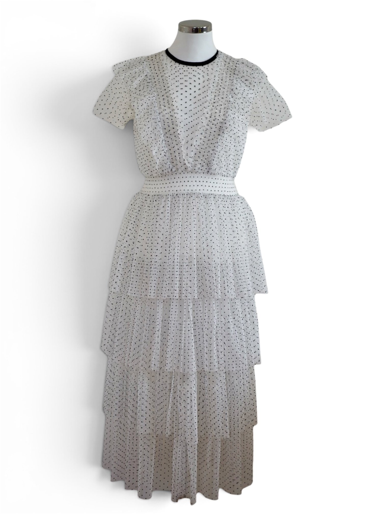 Maje Paris white tulle polka dot dress