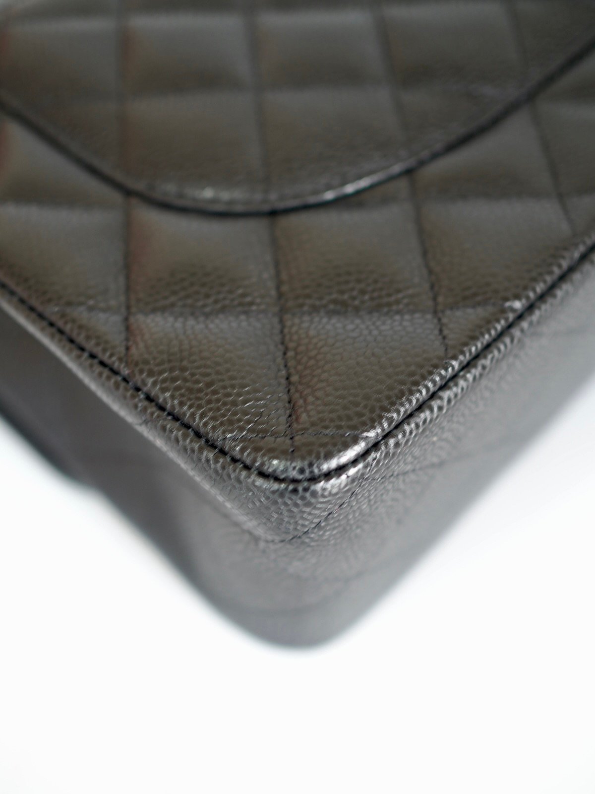 CHANEL Classic Jumbo Double Flap Black Grained Calfskin GHW - Image 11