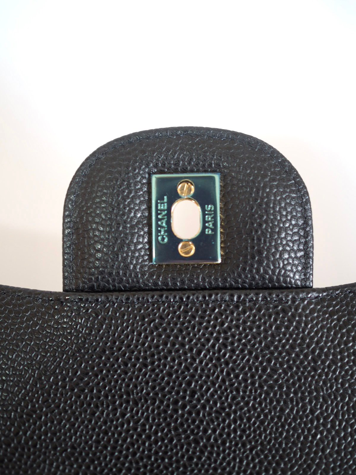 Chanel Classic jumbo double flap bag black caviar leather hardware