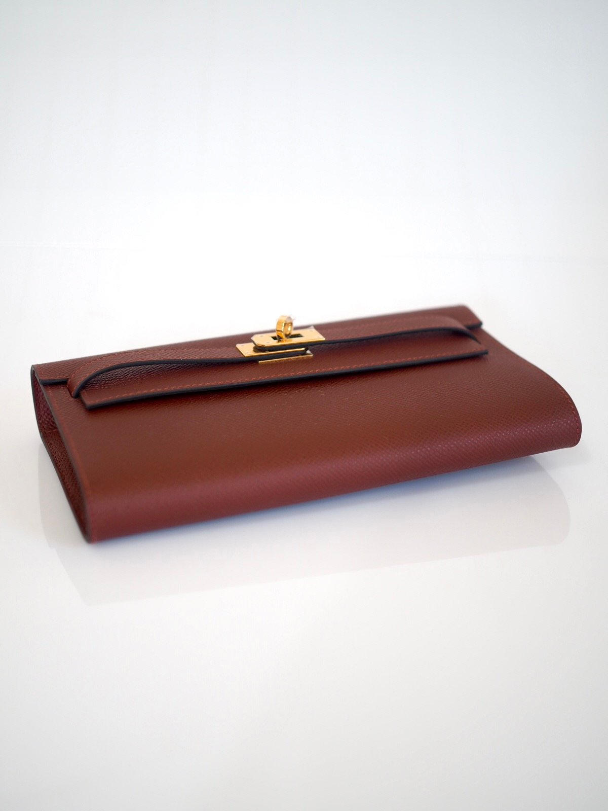 Hermes Kelly To-Go wallet bag Rouge H epsom gold hardware 2