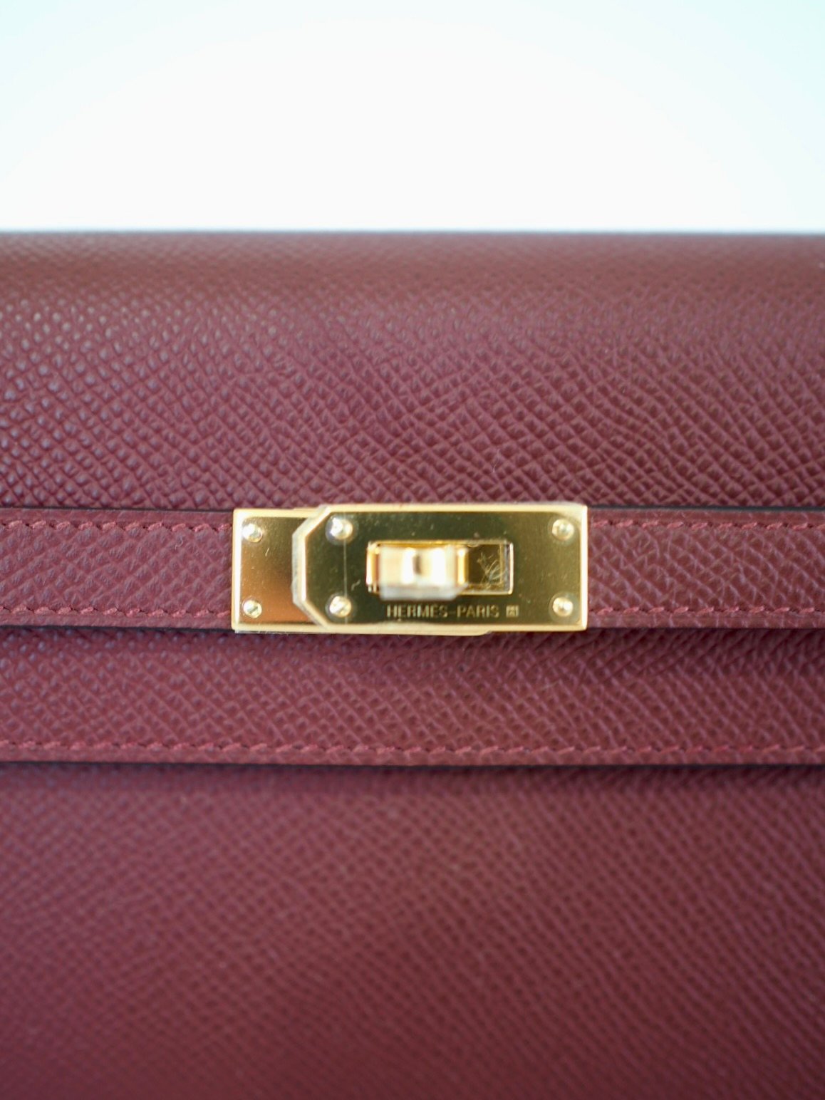 Hermes Kelly To-Go wallet bag Rouge H epsom gold hardware 4
